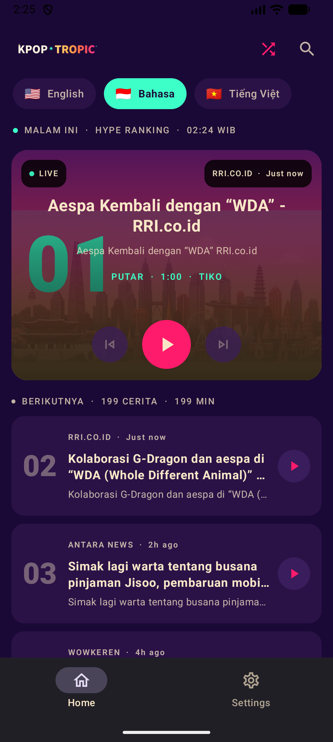KPop Tropic home screen on Android phone